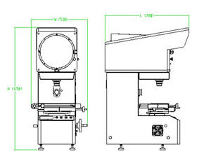 24V / 150W halogen lamp 300mm Profile Projector VT-12-1550T for field of mechanic, college